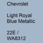 Preview: Chevrolet, Light Royal Blue Metallic, 22E / WA8312.